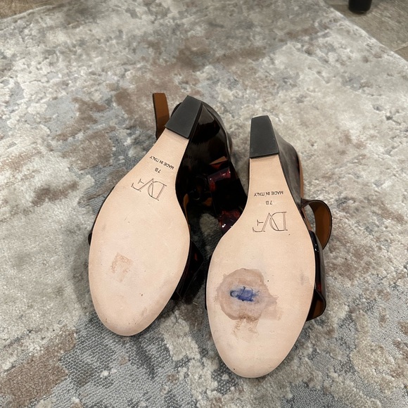 DVF Diane von Furstenberg Wilma Tortoise wedge size 7B made in Italy - Picture 7 of 7